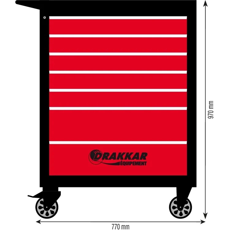 Carrinho de Ferramentas DRAKKAR 7 Gavetas 770x460x970mm