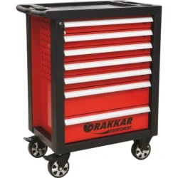 Carrinho de oficina 7 gavetas com 198 ferramentas DRAKKAR 12 módulos 250 kg capacidade