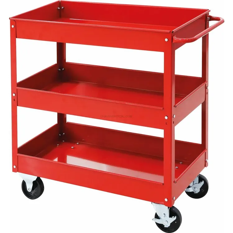 Carrinho de Oficina Metálico DRAKKAR 3 Prateleiras 725x365x780mm