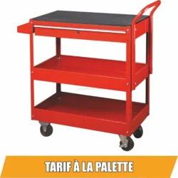 Carrinho de Oficina Metálico DRAKKAR 3 Prateleiras e 1 Gaveta 935x395x956mm