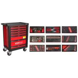 Carro de Ferramentas 7 Gavetas 173 Peças KROFTOOLS Vermelho