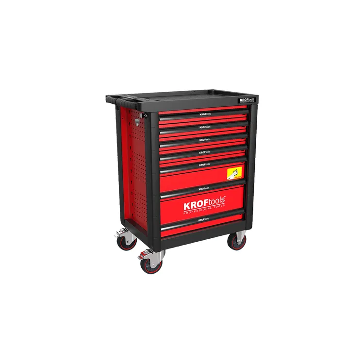 Carro de Ferramentas 7 Gavetas 173 Peças KROFTOOLS Vermelho