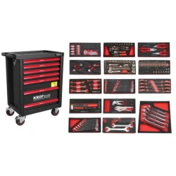 Carro de Ferramentas 7 Gavetas 236 Peças KROFTOOLS Preto
