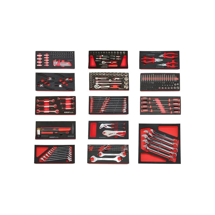 Carro de Ferramentas 7 Gavetas 236 Peças KROFTOOLS Preto