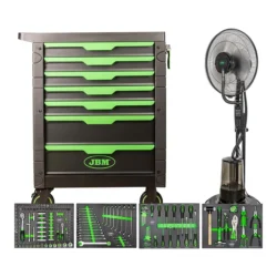Carro de Ferramentas 7 Gavetas Verde + Ventilador Nebulizador de Água 75W JBM