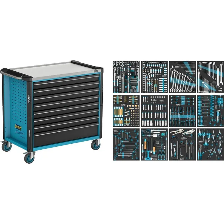 Carro de Ferramentas Assistent HAZET com 619 Peças e 8 Gavetas Carro de Ferramentas Assistent HAZET com 619 Peças e 8 Gavetas