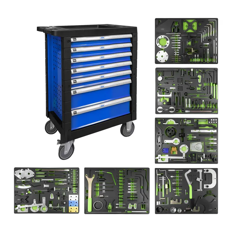 Carro de Ferramentas com Kit de Calado JBM 7 Gavetas 250 Peças Azul