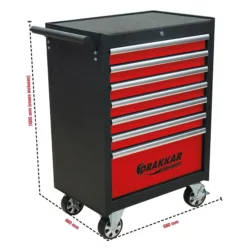Carro de Ferramentas DRAKKAR 7 Gavetas com 176 Peças 680x460x1005mm