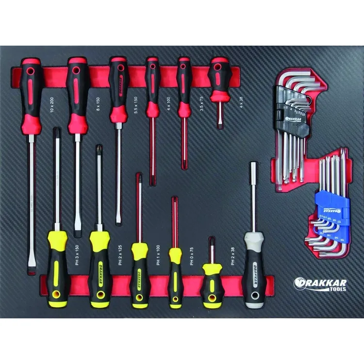 Carro de Ferramentas DRAKKAR 7 Gavetas com 176 Peças 680x460x1005mm