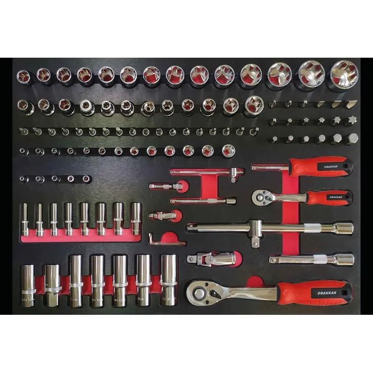 Carro de Ferramentas DRAKKAR 7 Gavetas com 189 Peças 770x460x970mm