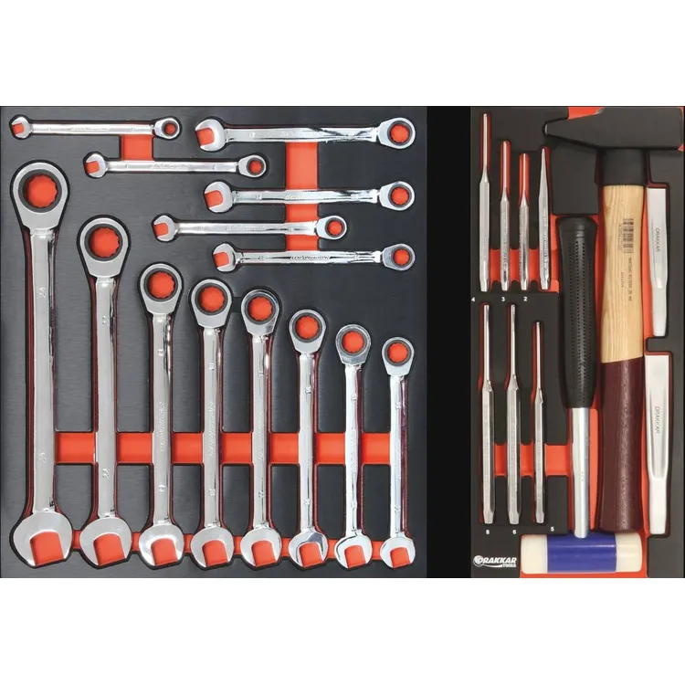 Carro de Ferramentas DRAKKAR 7 Gavetas com 189 Peças 770x460x970mm
