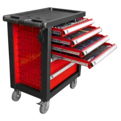 Carro de Ferramentas JBM 6 Gavetas Vermelho com Ferramentas