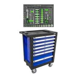 Carro de Ferramentas JBM 7 Gavetas Azul 108 Peças