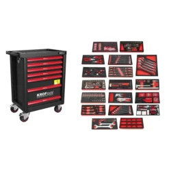 Carro de Ferramentas KROFTOOLS 7 Gavetas 352 Peças Preto