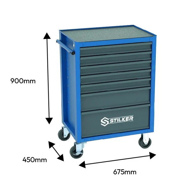 Carro de Ferramentas STILKER 7 Gavetas com 273 Peças 675x450x900mm