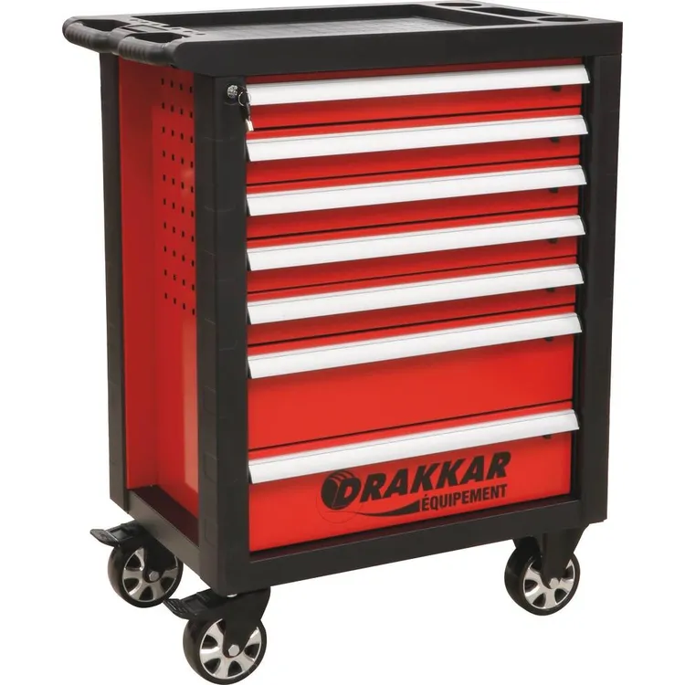 Carro de Oficina DRAKKAR 7 Gavetas com 176 Ferramentas 770x460x970mm