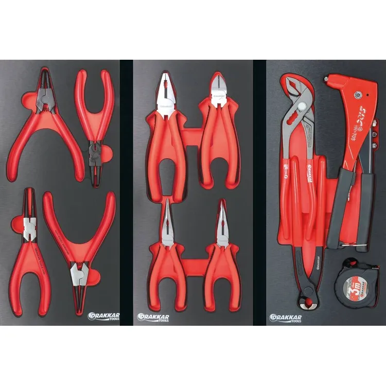 Carro de Oficina DRAKKAR 7 Gavetas com 176 Ferramentas 770x460x970mm