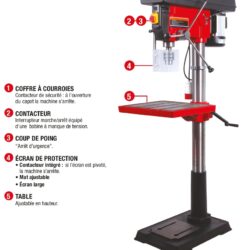 Engenho de Furar de Coluna DRAKKAR 400V 1500W CM3 - Image 2