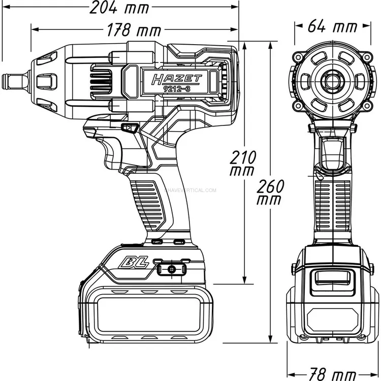 Chave de Impacto HAZET 1/2″ 18V 700Nm 2x5Ah - Image 3