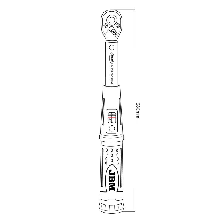 Chave Dinamométrica 1/4" JBM 3-25 Nm 280mm