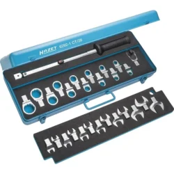 Chave Dinamométrica HAZET 3/4" 20-120Nm com Estojo de 28 Peças