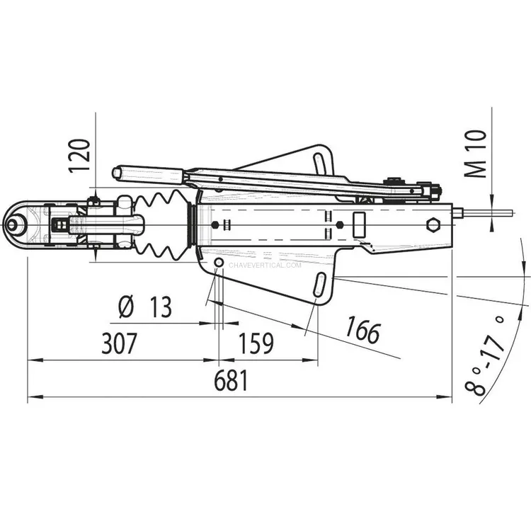 Commande de freinage avec semelle en V 1500/2700kg
