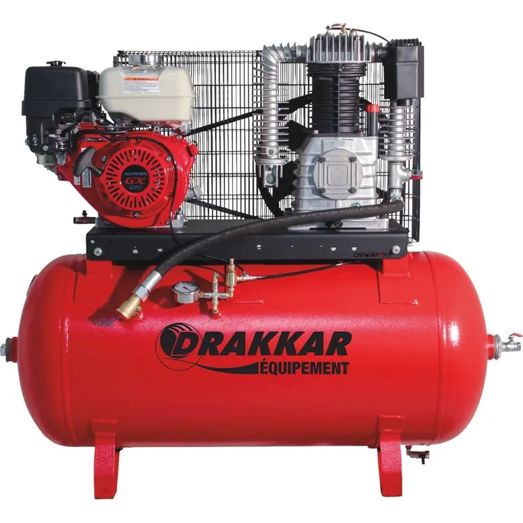 Compressor Fixo Térmico a Gasolina DRAKKAR 230L 9CV Motor Honda GX270