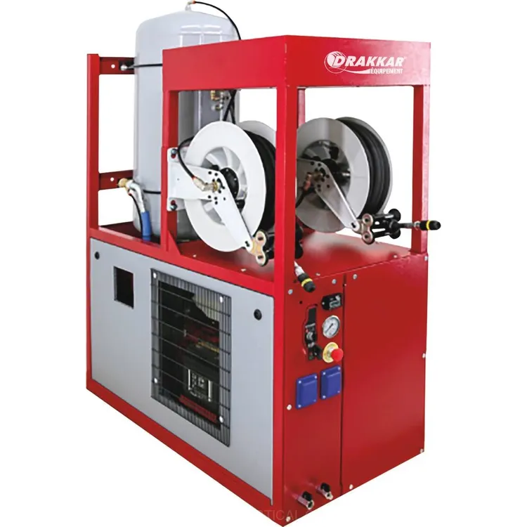Compressor Térmico 120L 9CV 12 Bar 2000W DRAKKAR com Gerador e Enroladores