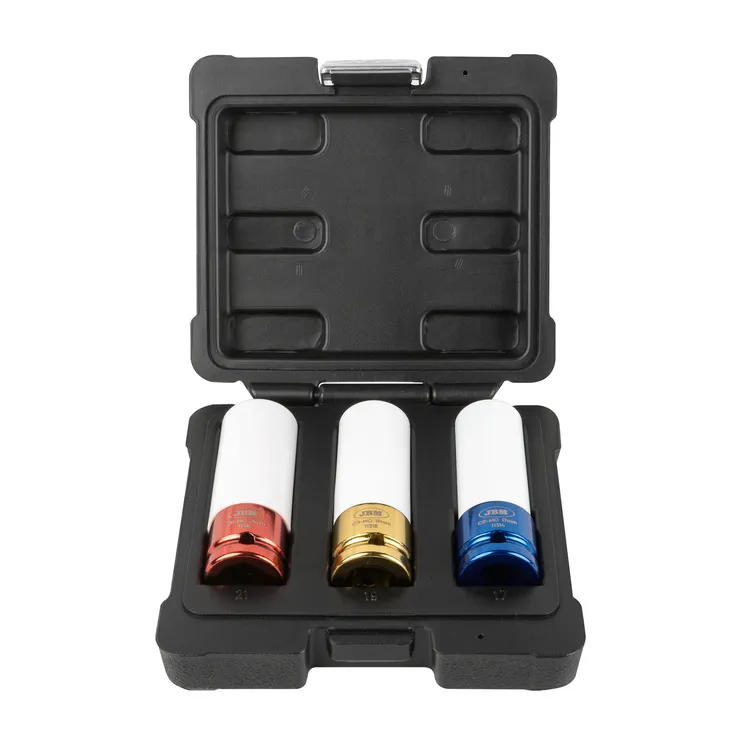 Conjunto de 3 Chaves de Caixa de Impacto JBM 1/2 Polegadas para Rodas