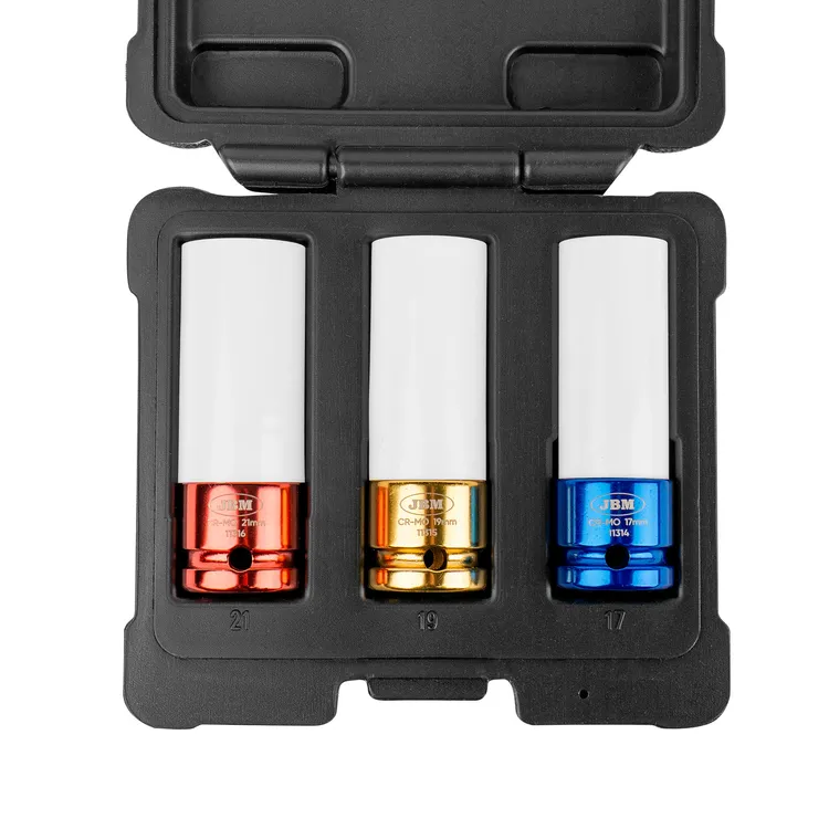 Conjunto de 3 Chaves de Caixa de Impacto JBM 1/2 Polegadas para Rodas