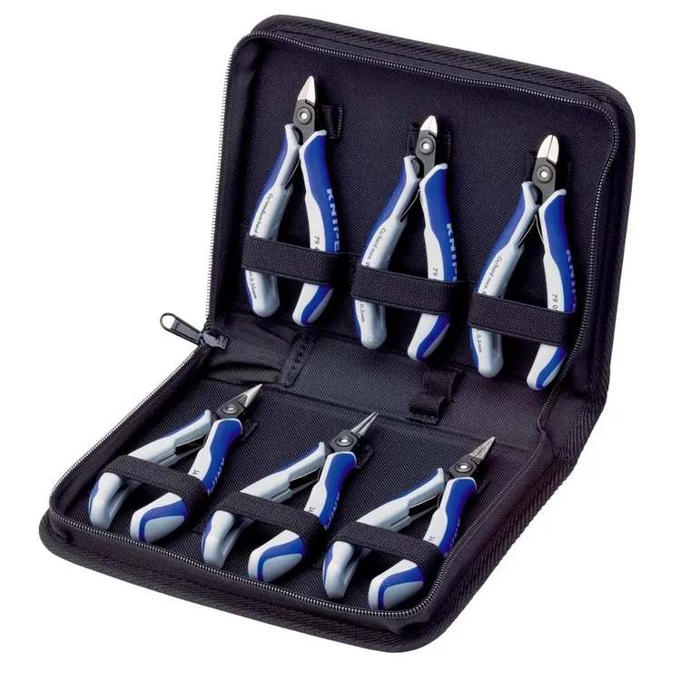 Conjunto de Alicates de Precisão KNIPEX para Eletrónica 6 Peças