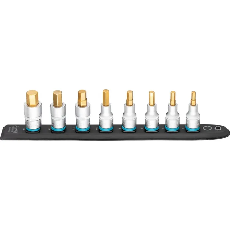 Conjunto de Chaves de Caixa Hexagonais 1/2" com Suporte Magnético HAZET 8 Peças
