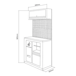 Conjunto de Móveis Modulares JBM 7 Peças em Aço e MDF