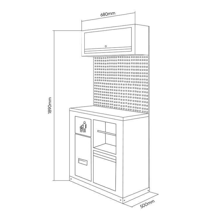 Conjunto de Móveis Modulares JBM 7 Peças em Aço e MDF