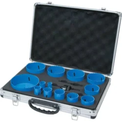 Conjunto de Serras Cranianas HSS Bi-Metal 16 a 102mm 18 Peças