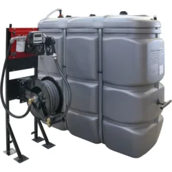 Depósito de Gasóleo PEHD Parede Dupla DRAKKAR 1500L com Estação 60 l/min e Enrolador 10m