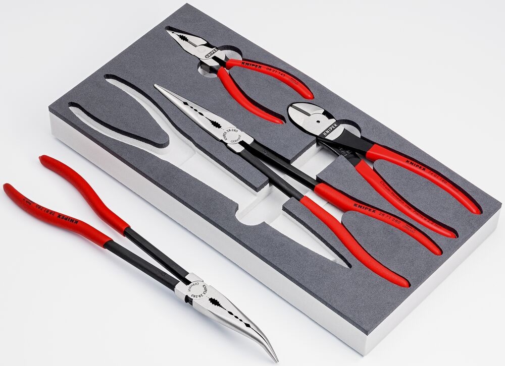 Módulo de Espuma com 4 Alicates para Automóvel KNIPEX 335x165x33mm