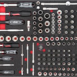 Módulo de Chaves de Caixa VIGOR 165 Peças 1/4″ 3/8″