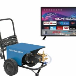 Pack Lavadora de Alta Pressão Água Fria Trifásica Schneider 15l/min 170bar 380V + TV LED 24