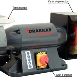 Esmeriladora de Bancada DRAKKAR 230V 900W 200mm Mó/Escova - Image 2