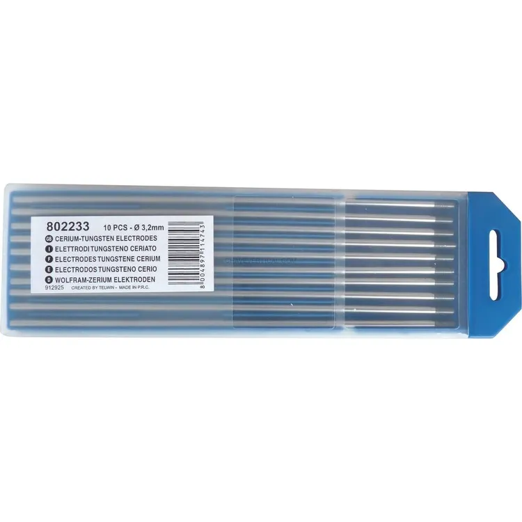 Elétrodos TIG TELWIN Tungsténio-Cério Cinzentos Ø3,2mm 10 Peças