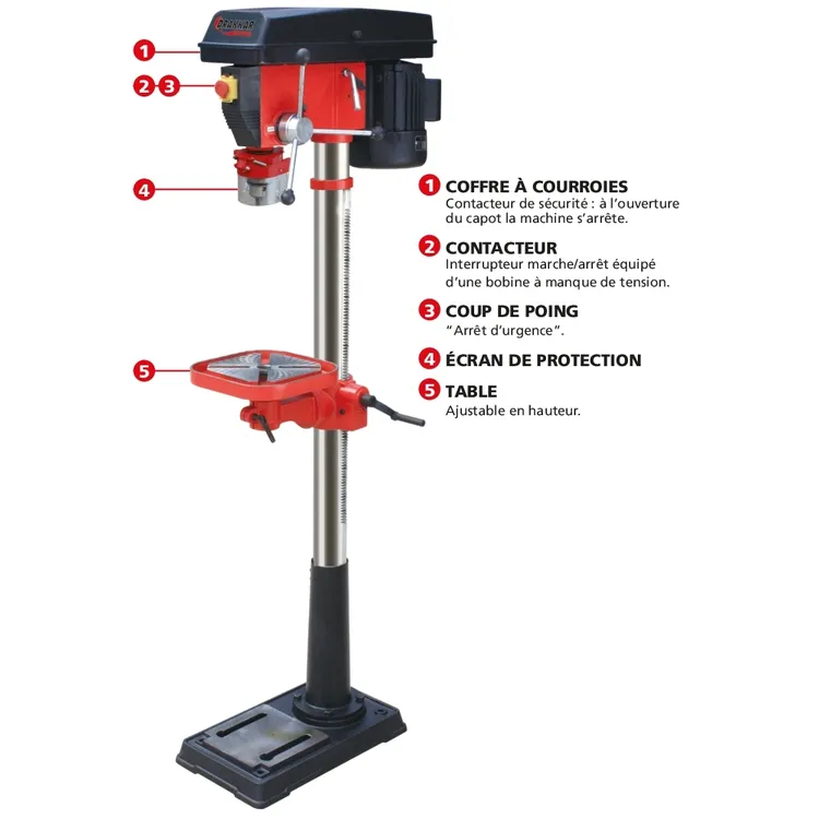 Engenho de Furar de Coluna DRAKKAR 230V 750W 1,6m CM2
