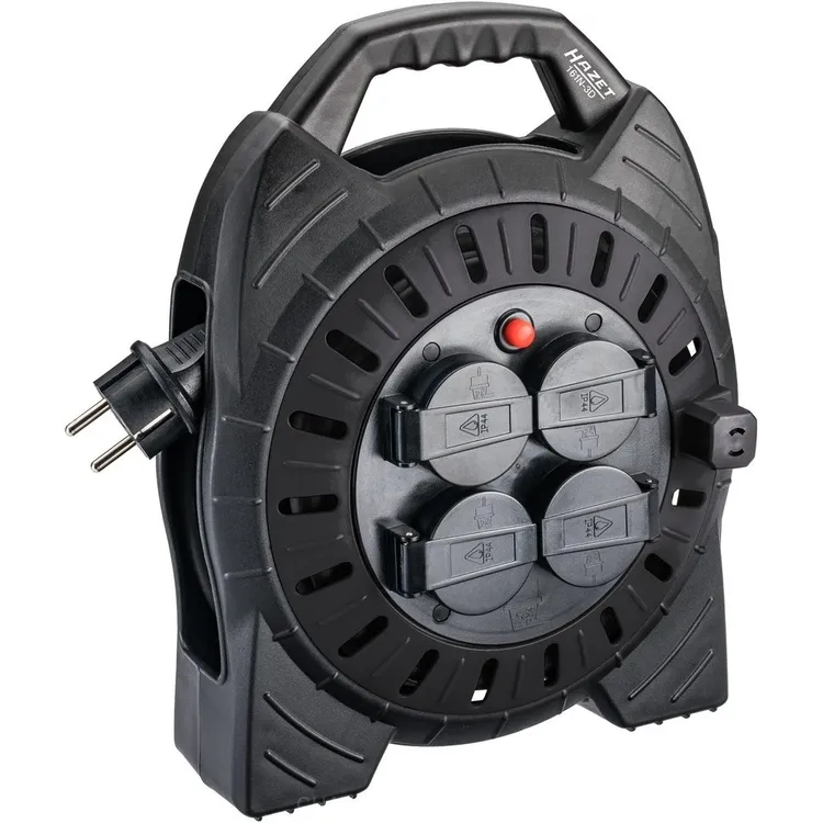 Enrolador de Cabo Elétrico HAZET 10m 4 Tomadas 230V