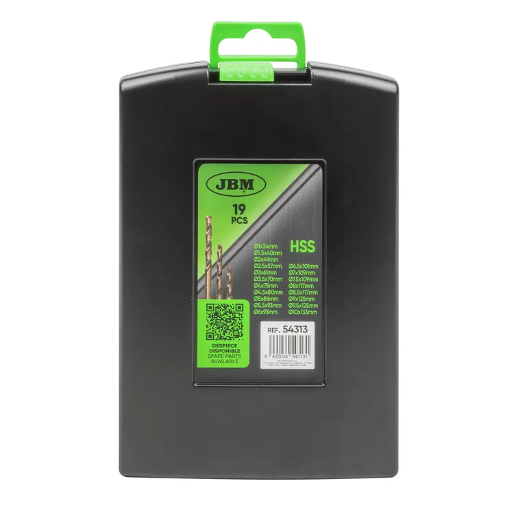 Estojo de Brocas Helicoidais JBM 1-10mm Cobalto HSS Co5