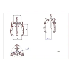 Extrator Combinado de 2 ou 3 Garras DRAKKAR 310mm 10T