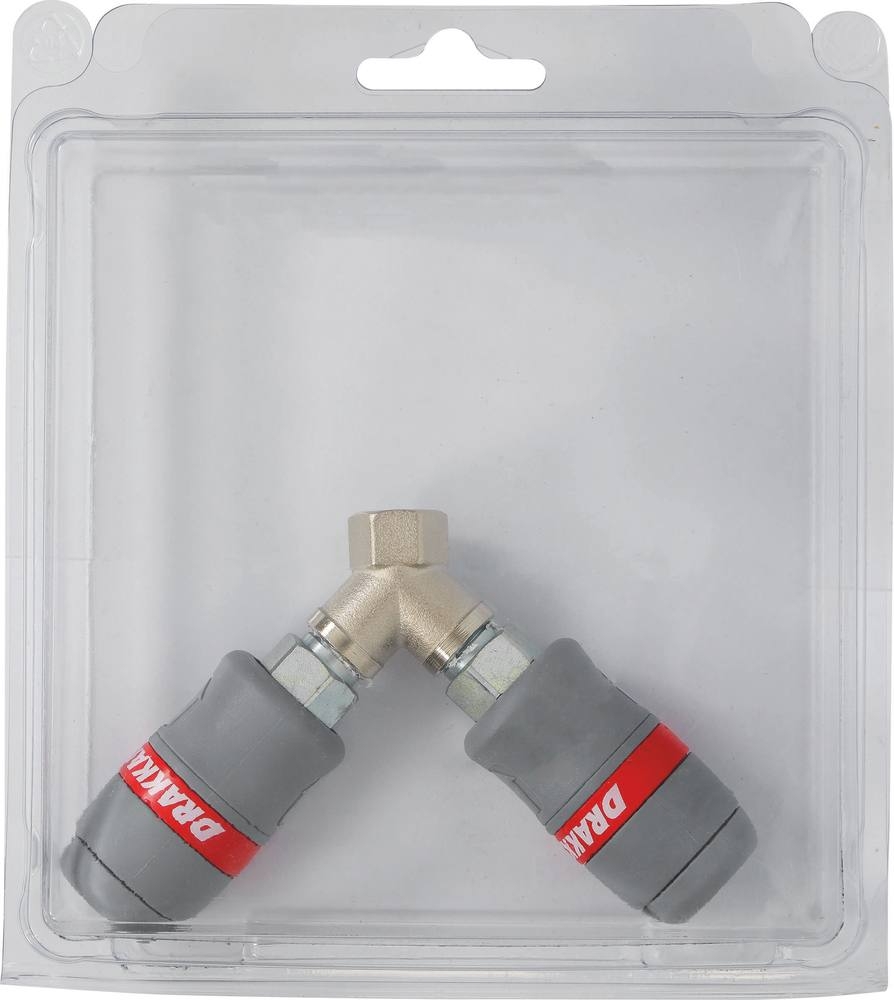 Raccord Rápido Fêmea Duplo em Y DRAKKAR Passagem de Ar 6mm Rosca Fêmea 1/4" BSP