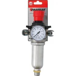 Filtro Regulador de Pressão DRAKKAR 1/2" com Torneiras 1/4" 1 a 10 bar