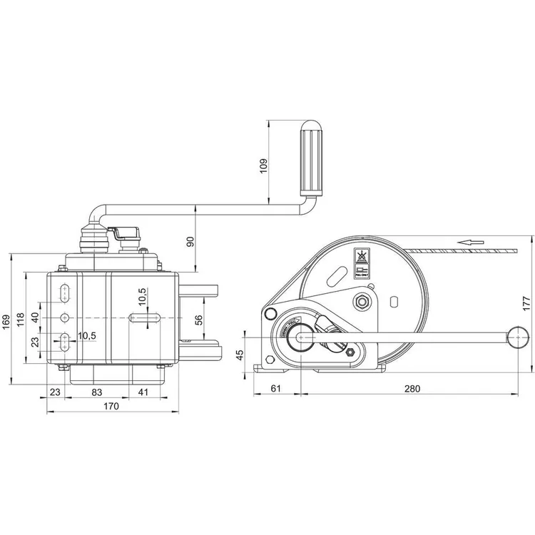 Guincho de Tração Manual AL-KO 900kg com Travão Automático