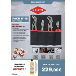 Jogo de 4 Alicates KNIPEX PN N°18 com Estojo e Oferta de Whisky