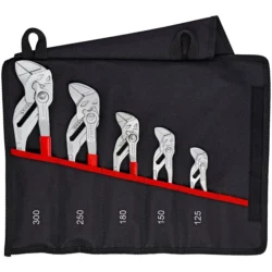 Jogo de 5 Alicates-Chave KNIPEX 125-300mm com Bolsa